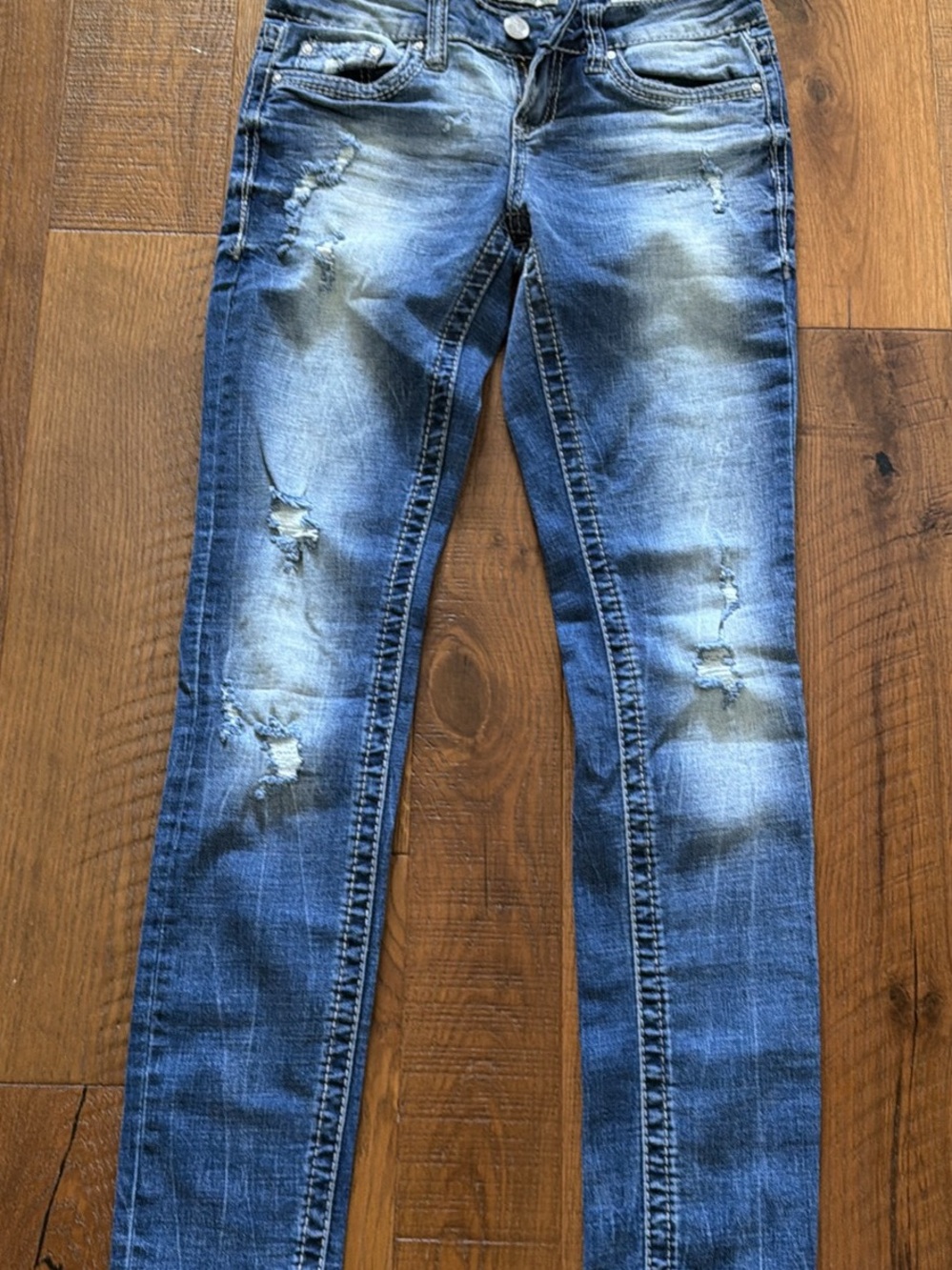 Daytrip Blue Distressed Skinny Jeans